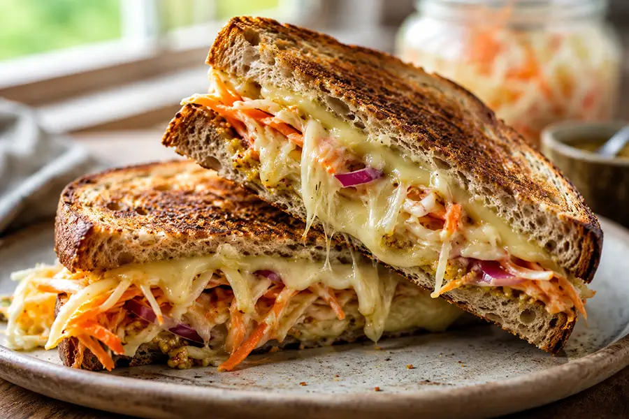 Fermented Cabbage & Carrot Melt Sandwich