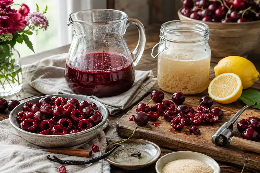 Cherry and spice fermented soda