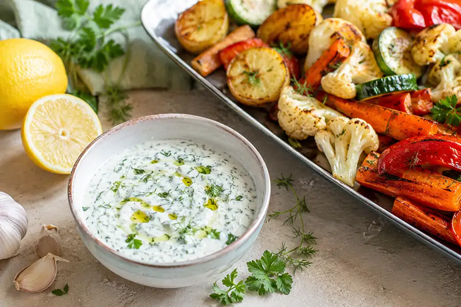 Coconut Yoghurt Herb Sauce for Roasted Vegetables