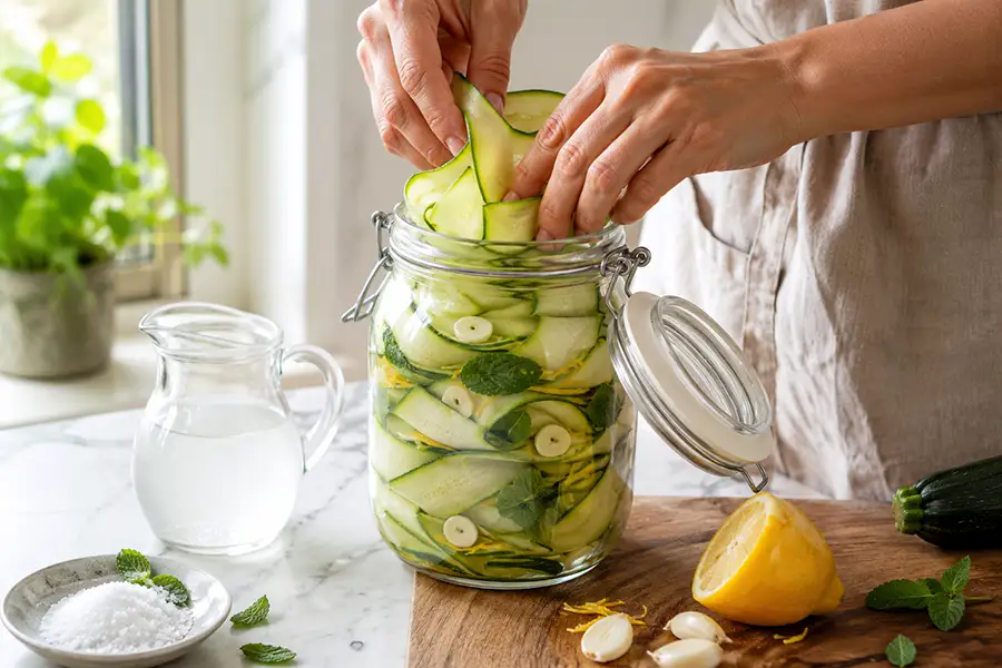 Courgette Ribbons in Brine