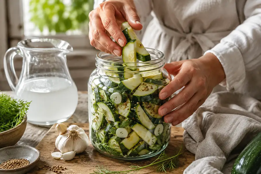 Quick Courgette Pickle-Ferment