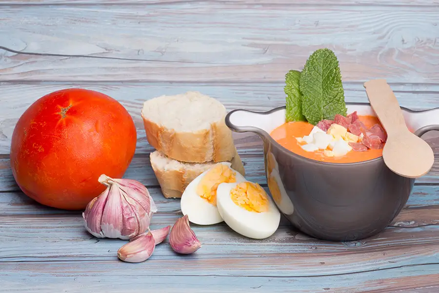 Andalusian Salmorejo with Fermented Red Onion Garnish