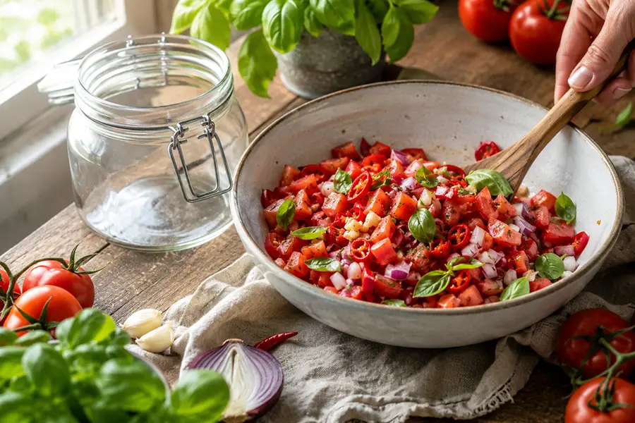 Tomato, Pepper & Basil Fermented Salsa